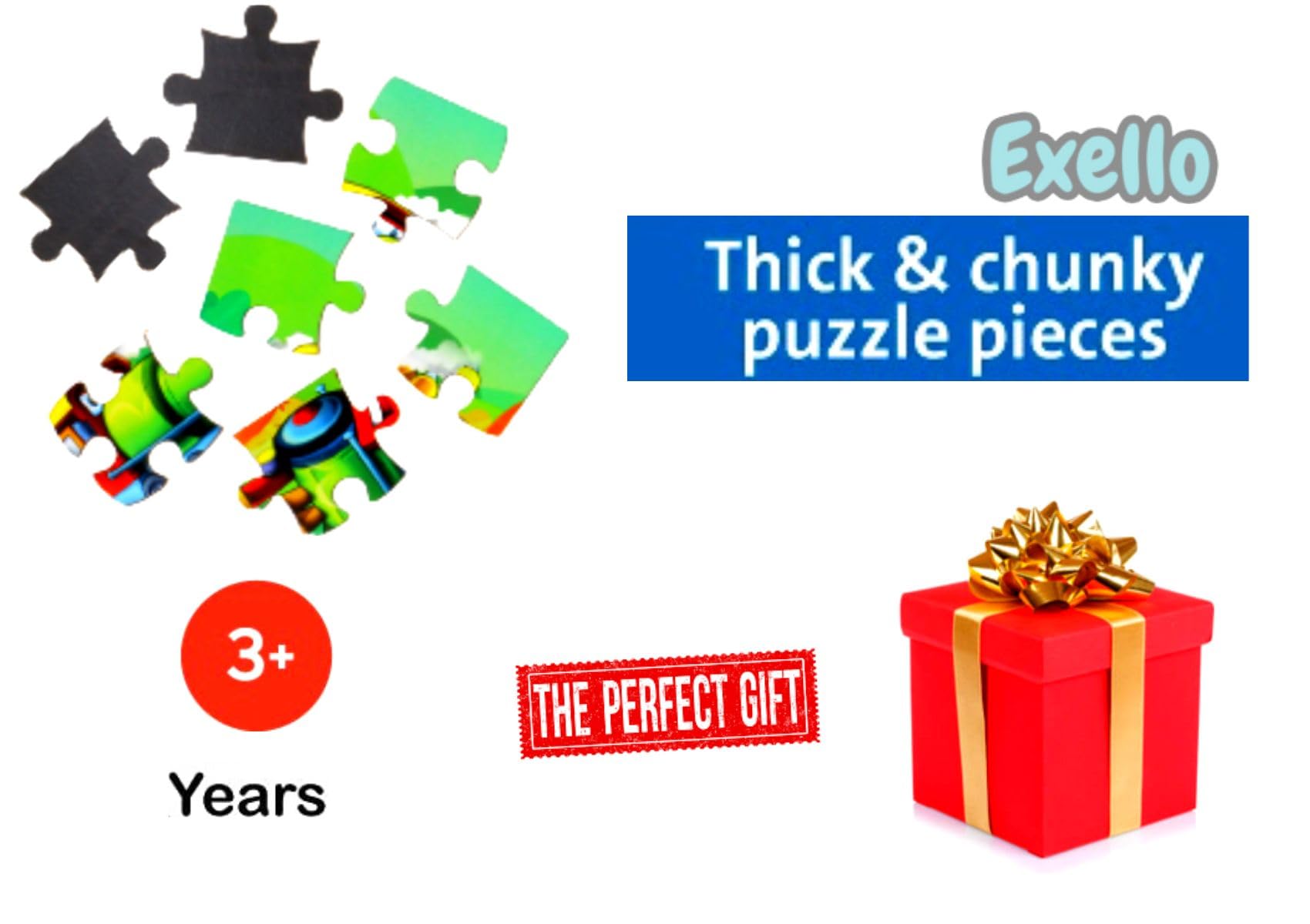 Exello 4-Piece Wooden Puzzle Set for Kids - 8 Pack Animal & Bird Jigsaw Puzzles (4x4 Inch) - Educational Toddler Learning Toys for Preschoolers - Perfect for Birthday Gifts, Classroom Activities & Family Game Night