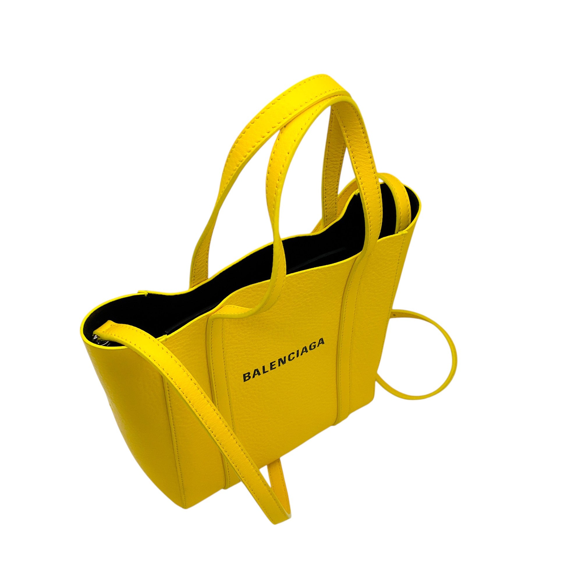 Balenciaga Yellow Grained Leather Tote Bag for Women - Luxury Designer Handbag for Work, Travel & Everyday Use