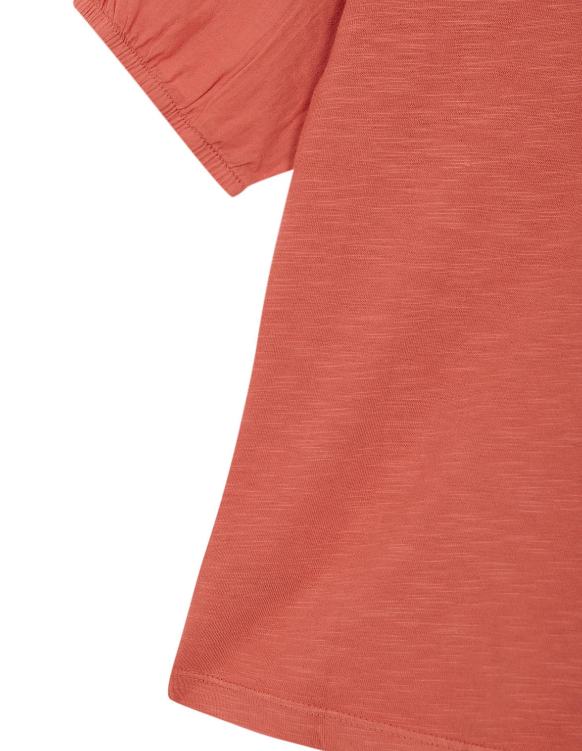 Gocco Girls Short Sleeve Ruffle Neck Camisole Top - Orange | Casual Summer Outfits, School Wear, Playdate Clothes