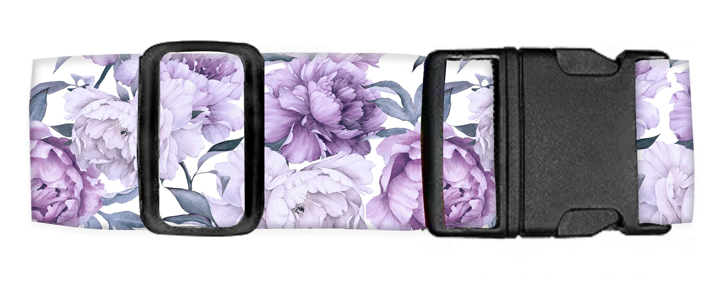 **Durable Adjustable Luggage Straps for Suitcases - Heavy Duty Travel Belt with Quick-Release Buckle - Cute Purple Floral Design - Perfect for Air Travel, Vacation & Business Trips**
