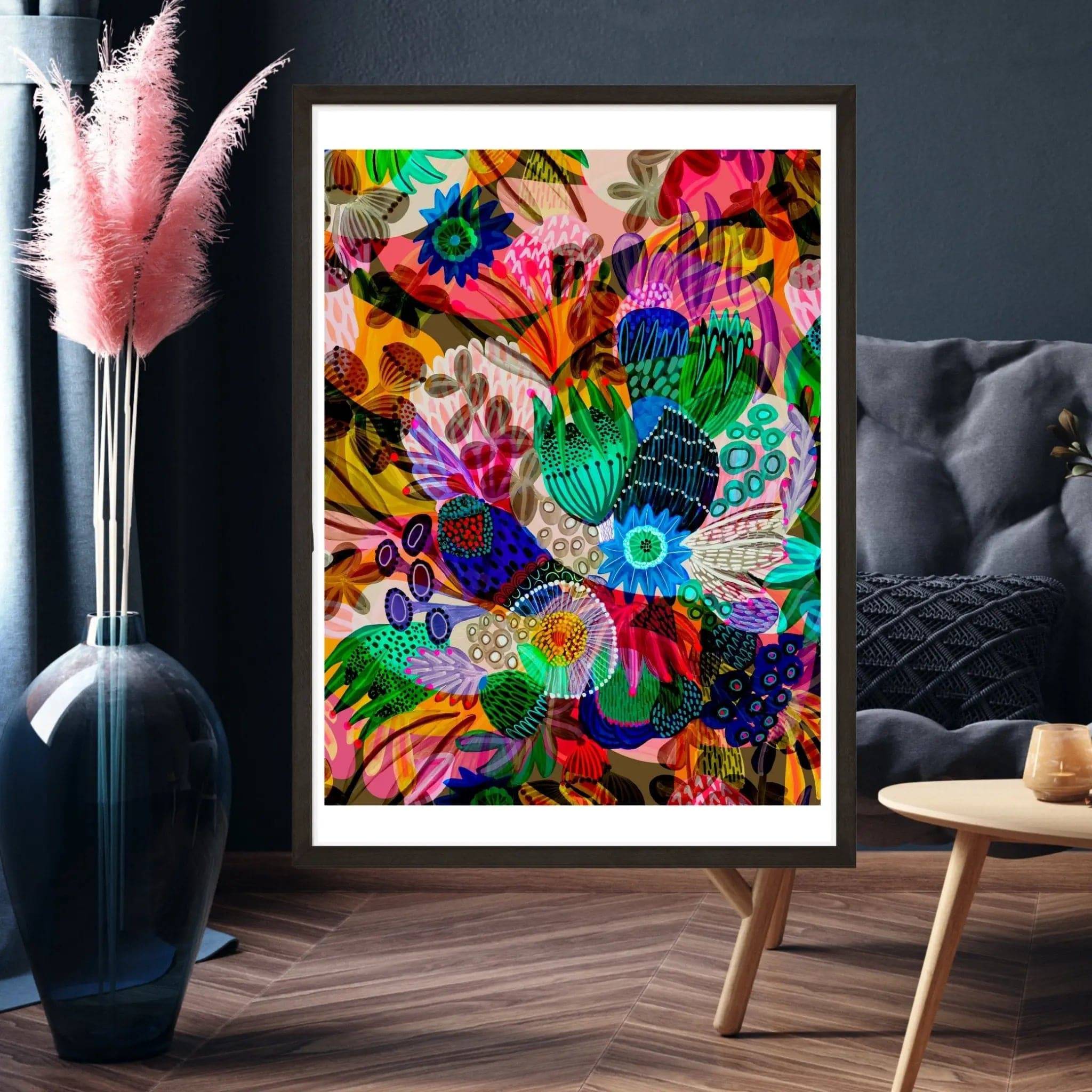Abstract Wall Art Print - Garden of Eden Painting for Modern Home & Office Decor - Perfect for Living Room, Bedroom or Office Wall Decor