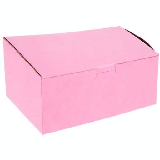 6 Pack 10x10x4 Inch Pink Disposable Cake Boxes - Bakery Supplies for Cupcakes, Desserts & Party Treats - Perfect for Birthday, Wedding & Catering Events by A1BakerySupplies