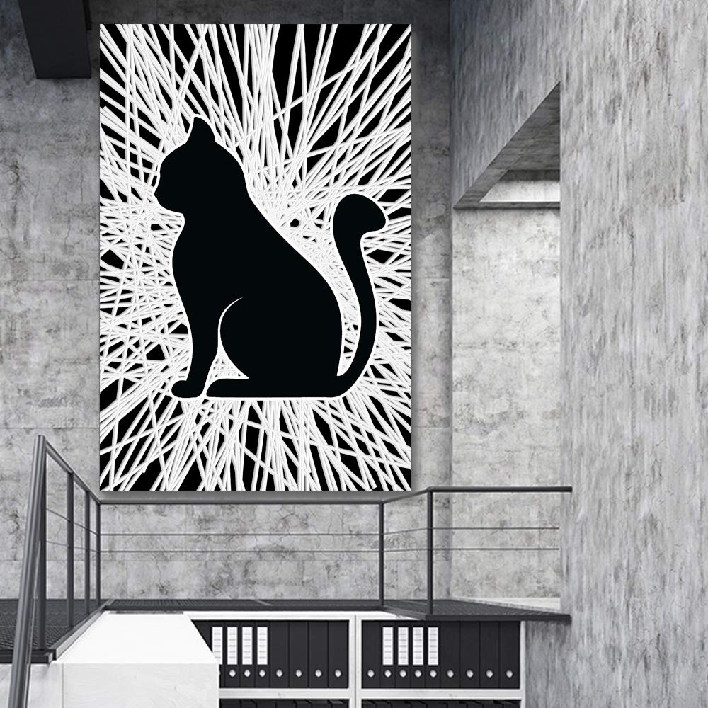 Wall26 - Abstract Line with Animal Canvas Wall Art - Giclee Painting for Bedroom, Living Room & Home Decor - 32x48 Inches - Perfect for Modern Spaces & Office Wall Decor