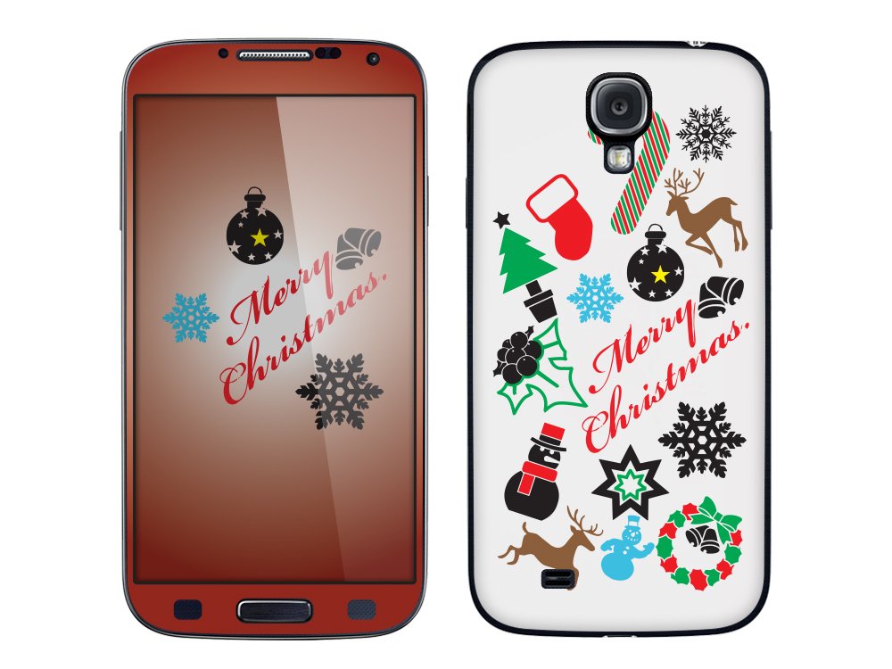 Cellet Merry Christmas Samsung Galaxy S4 Case - White Holiday Design | Perfect Gift for Christmas & Winter Season