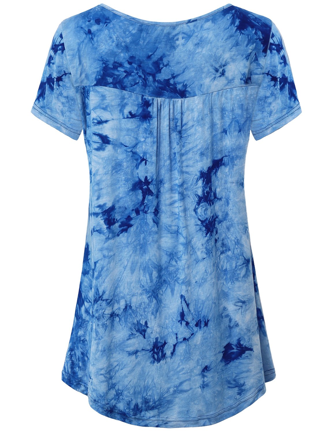 Women's Flowy Notch Neck Short Sleeve Casual Tunic Top - Comfortable Summer Blouse for Work, Travel & Everyday Wear