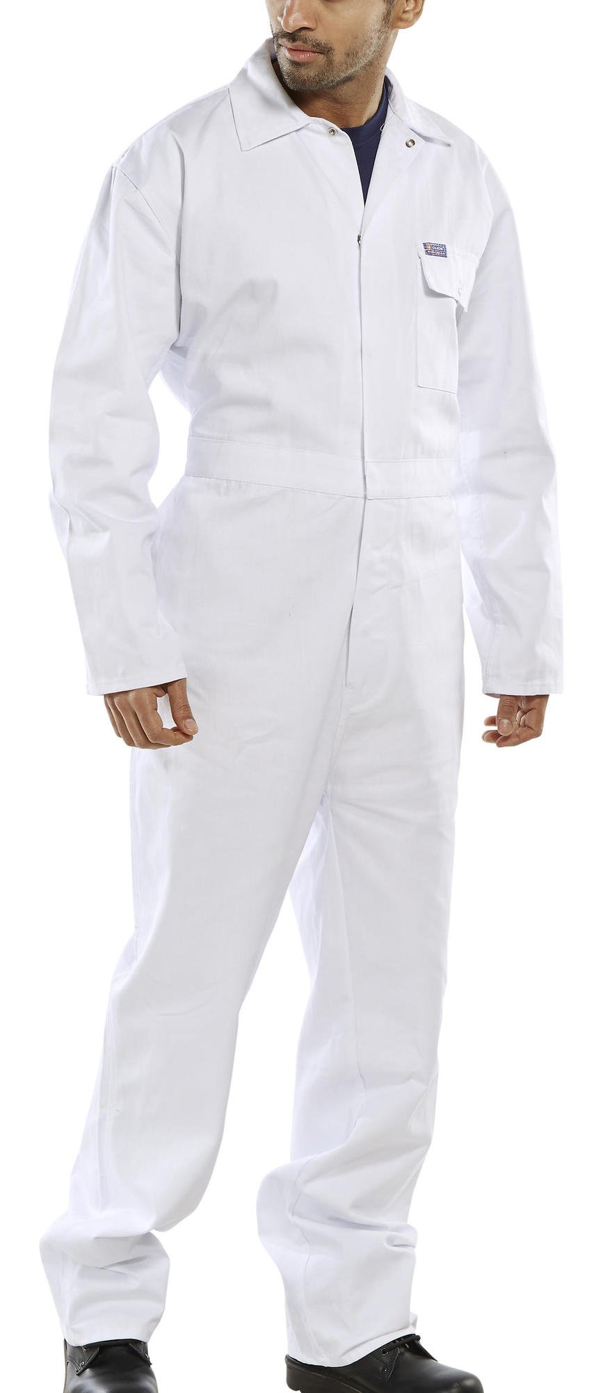 Click Cotton Drill Boilersuit White Size 44 - Durable Workwear for Construction, Farming & Outdoor Activities