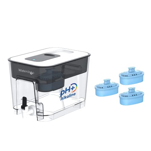**Waterdrop Alkaline Water Filter Dispenser with WD-PF-AL Replacement Alkaline Filters (3-Pack) – Improve Drinking Water Quality for Home, Office & Travel**