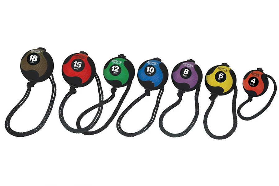 Aeromat Power Rope Medicine Ball - 8-30lbs Weighted Exercise Ball for CrossFit, Strength Training & Home Workouts | Perfect for Slam Drills, Wall Balls & Functional Fitness Routines