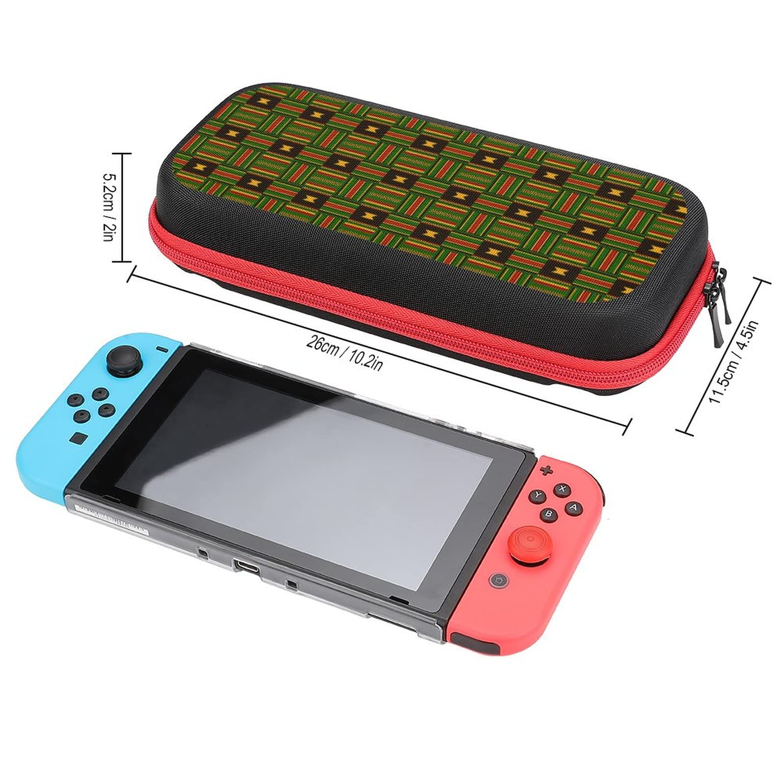 Kente Tribal Print Nintendo Switch Carrying Case - Portable Travel Cover with 20 Game Card Slots - Perfect for Gaming On-The-Go & Travel Accessories