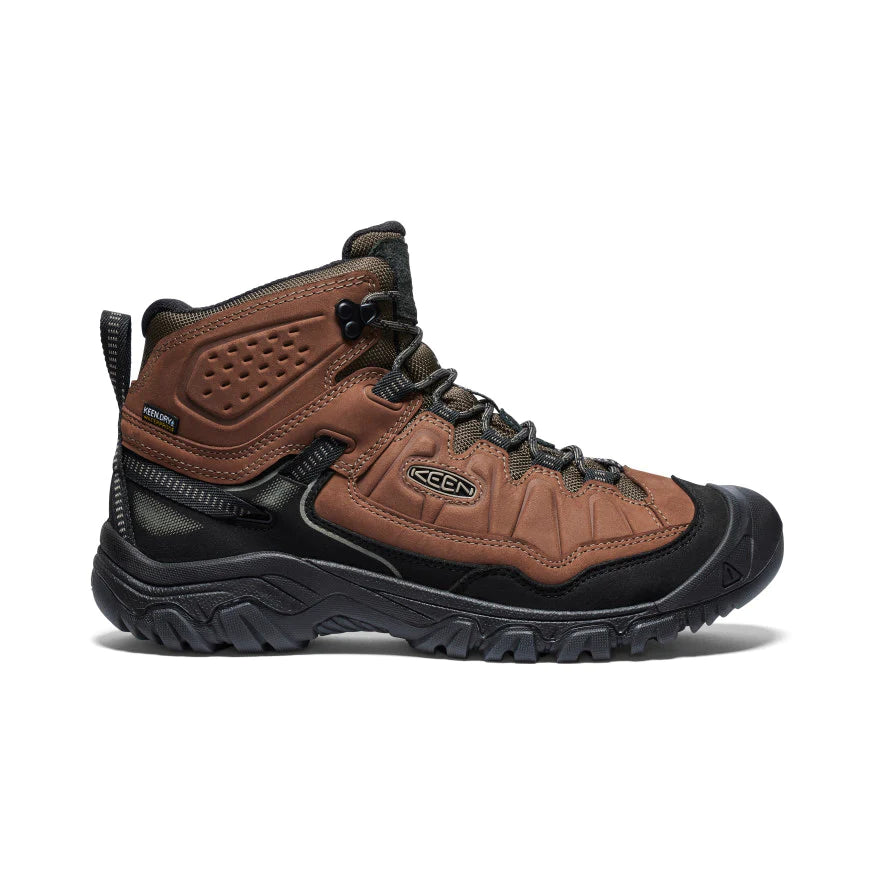 Men's KEEN Targhee IV Mid WP Waterproof Hiking Boots - Bison/Black - Durable & Comfortable for Outdoor Adventures, Trail Walking & Backpacking