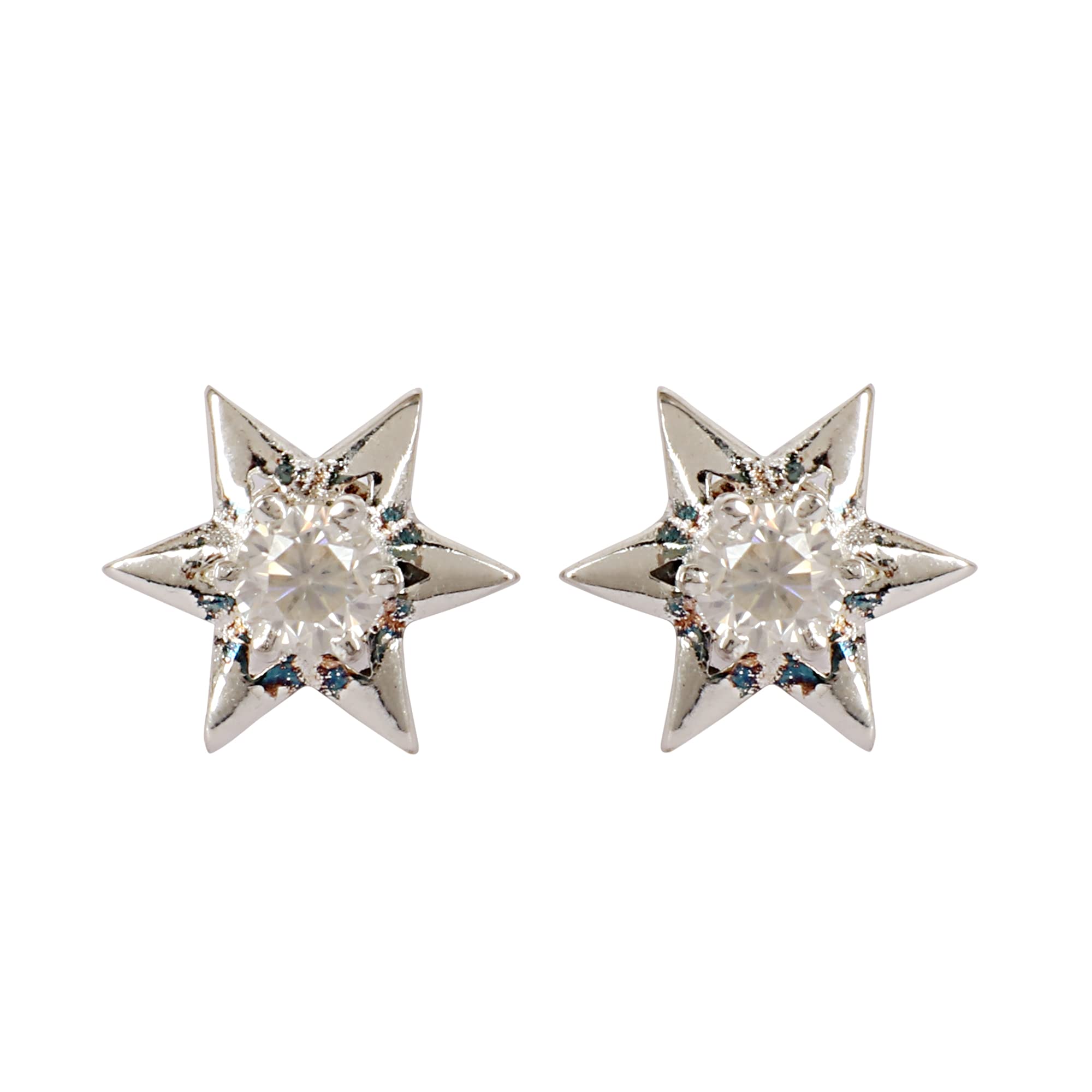 GEMHUB 2.20ct Round Cut White Moissanite Stud Earrings in Sterling Silver - Hypoallergenic Fashion Jewelry for Women, Perfect for Wedding, Anniversary & Everyday Wear