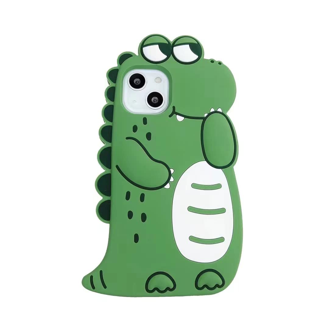 Cute 3D Cartoon Crocodile Soft Silicone Shockproof Protective Phone Case for iPhone 12 Pro Max - Kawaii Green Cover for Women & Girls | Perfect for Everyday Use, School, Work and Travel