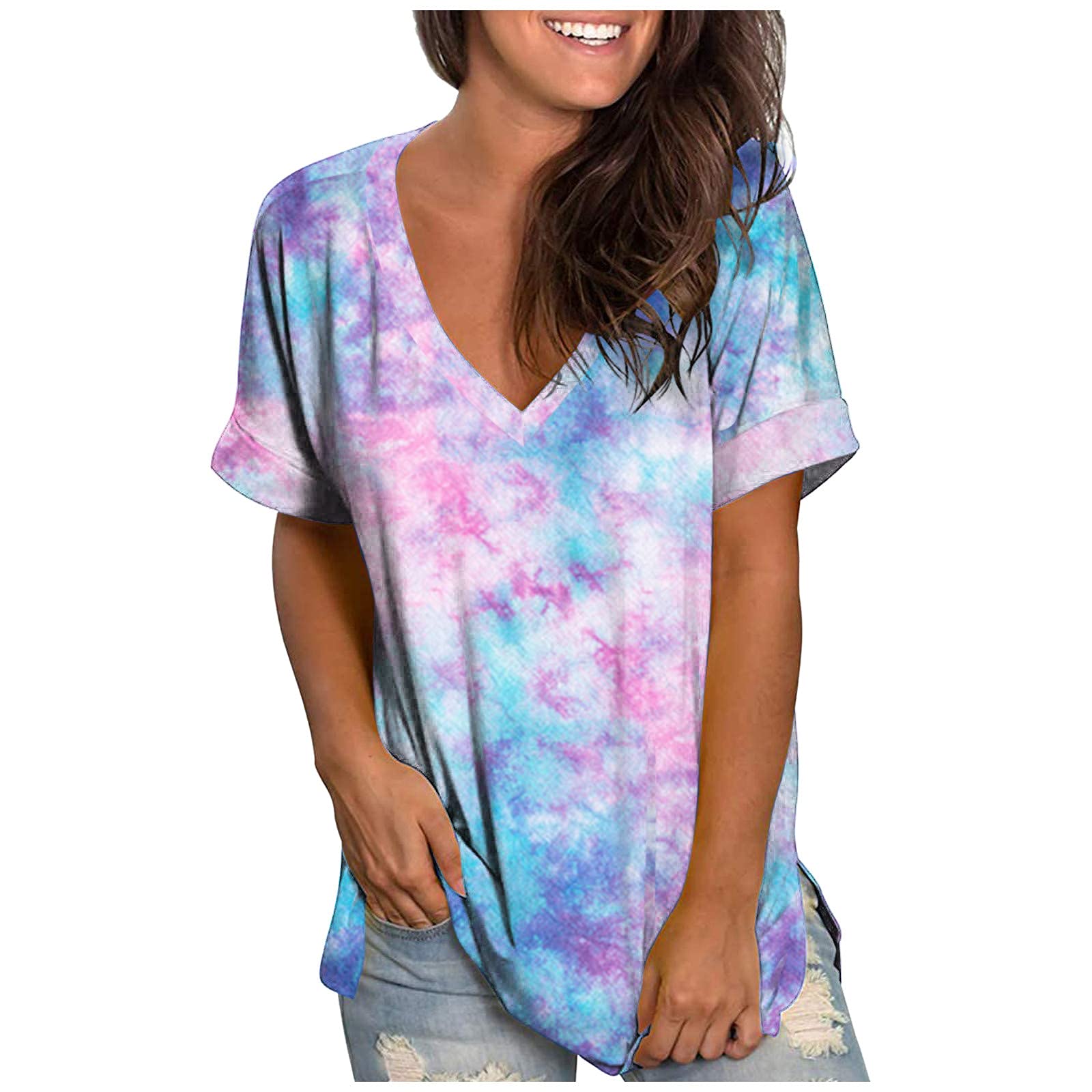 Plus Size V-Neck Blouse for Women - 3/4 Sleeve Summer Tops & Casual Travel Tee | Avenue Collection | Perfect for Office, Vacation & Everyday Wear