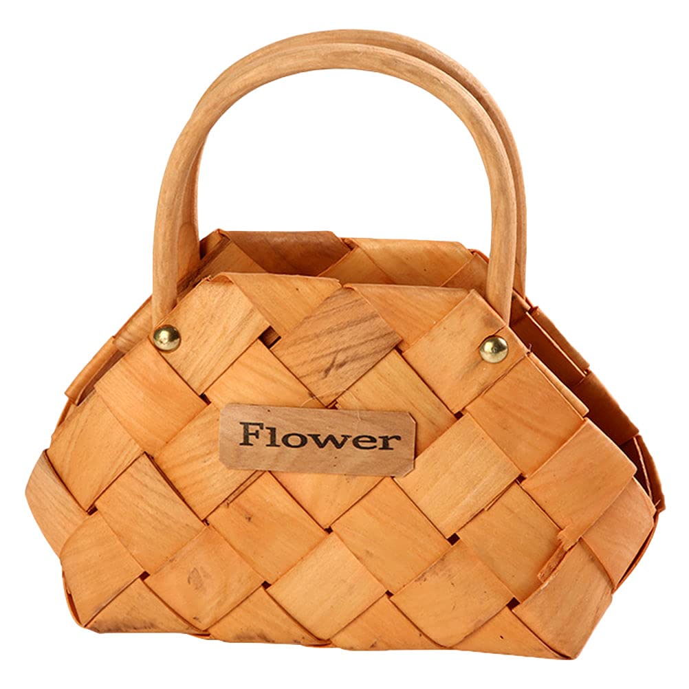DOITOOL Handmade Woven Flower Basket with Wicker Handle - Decorative Storage Basket for Home Decor, Wedding Centerpiece, Picnic & Farmhouse Style    (Note: This optimized title includes:   1. Brand name at the beginning   2. Key product features (handmade, woven, wicker handle)   3. Multiple use cases (home decor, weddings, picnics, farmhouse style)   4. SEO-friendly keywords   5. Proper English translation   6. Added usage scenarios at the end)