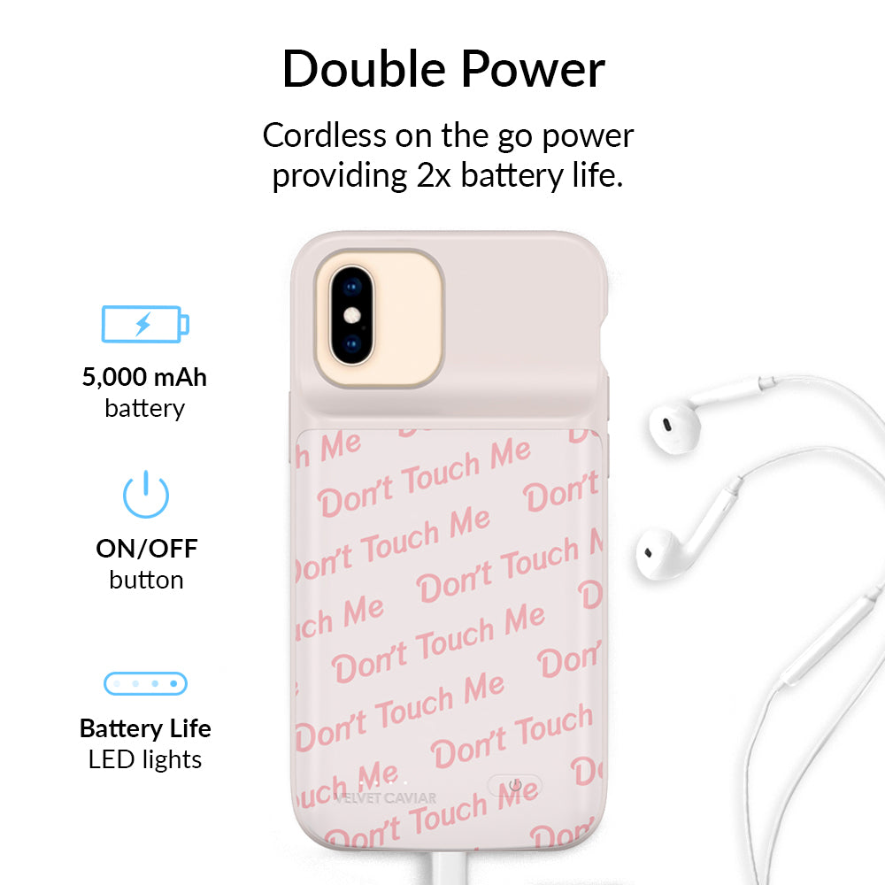 Don't Touch Me iPhone Charging Case - Shockproof Protective Cover with Built-in Battery for iPhone [Model] | Perfect for Travel, Outdoor Activities & Daily Use