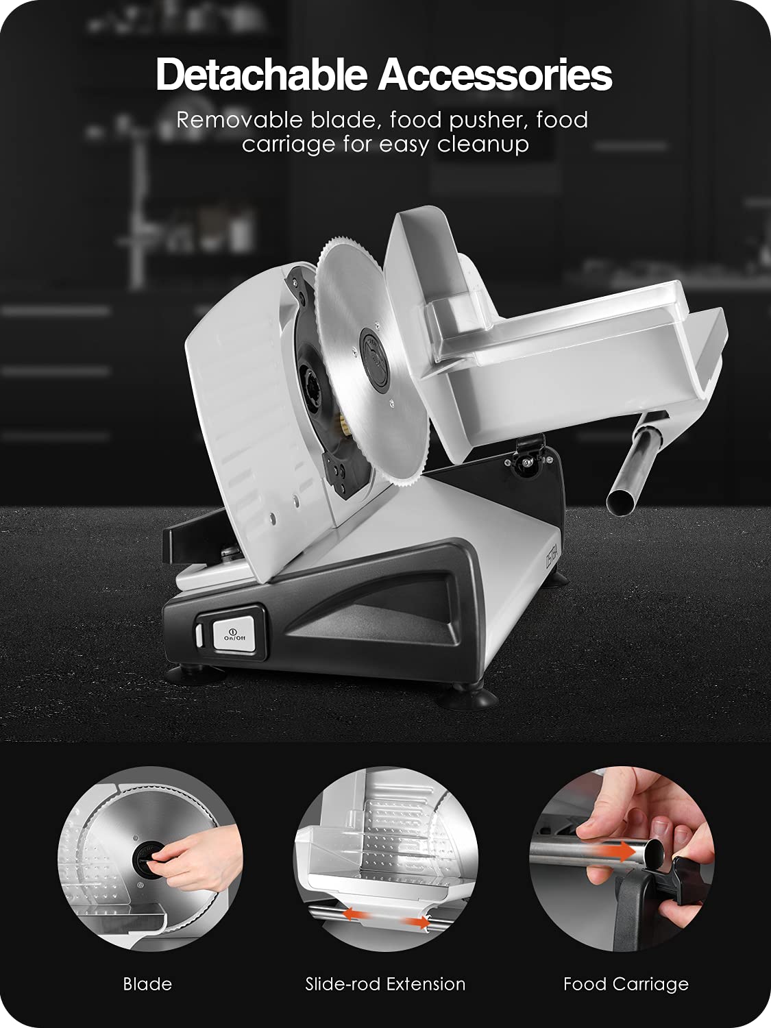 200W Electric Deli Food Slicer - 7.5