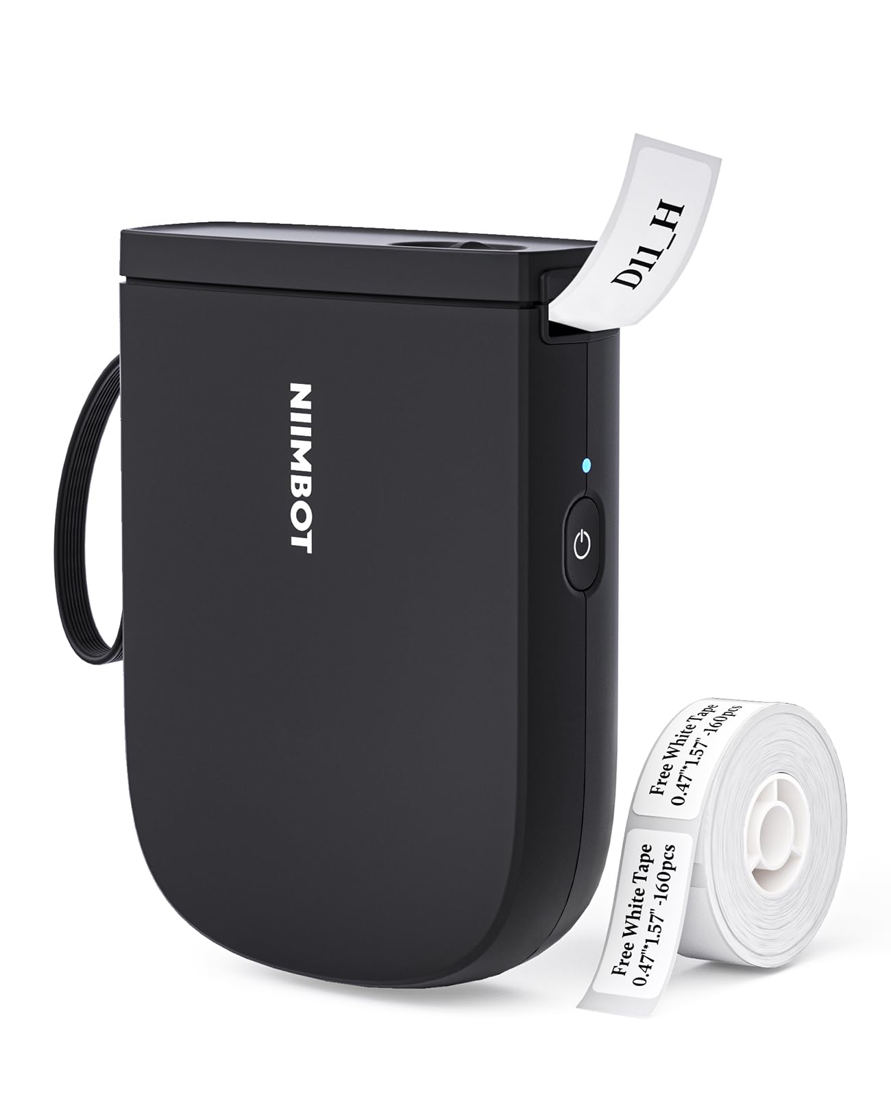 NIIMBOT D11 Bluetooth Label Maker - 2024 Version, Portable Thermal Label Printer with 300 DPI High Clarity, Rechargeable Battery, Black | Perfect for Home, Office, Retail & Warehouse Organization