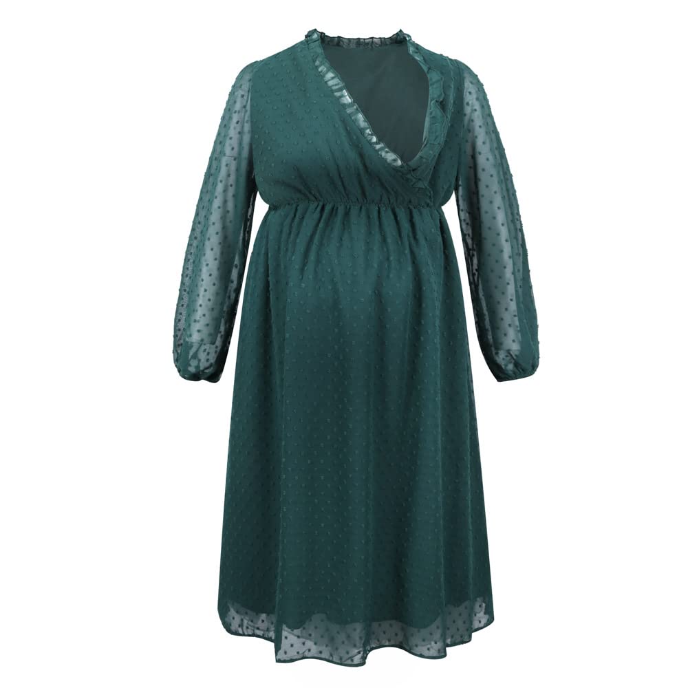Women's Short Sleeve Maternity Dress - Button Down Pregnancy Clothes for Casual Wear & Nursing Comfort | Perfect for Office, Shopping & Maternity Photos