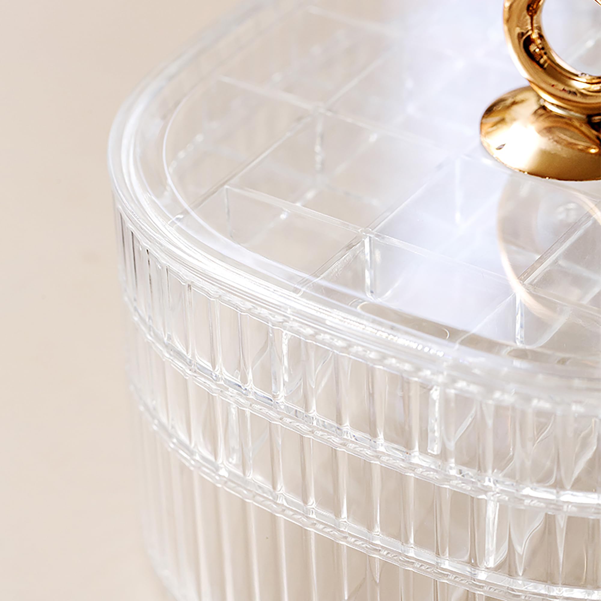 3-Layer Clear Acrylic Jewelry Organizer Box with Handle - Women's Jewelry Storage & Makeup Organizer for Necklaces, Rings, Earrings - Perfect for Travel, Bedroom Vanity & Gift Giving (Green)