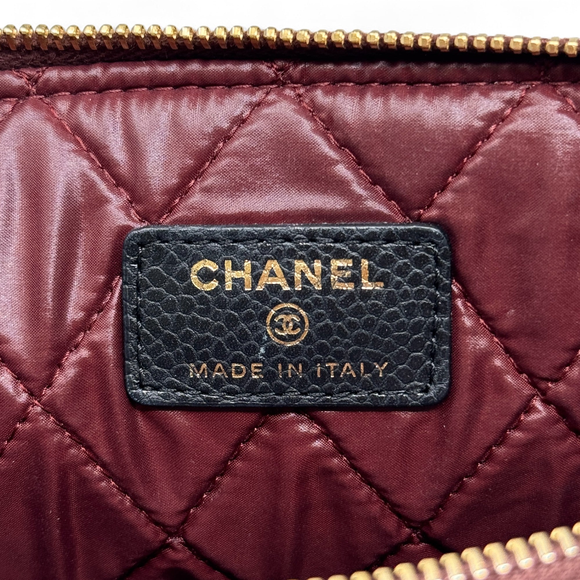 Chanel Black Small O Case Pouch - Luxury Leather Cosmetic Bag for Women | Perfect for Makeup, Travel & Everyday Essentials