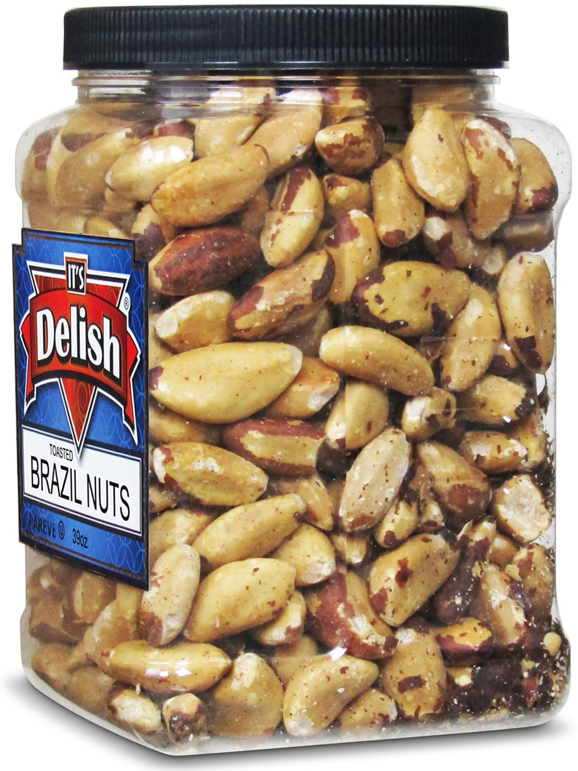 Premium Dry Roasted Whole Brazil Nuts - Unsalted, Keto, Vegan & Kosher Certified (39oz Bulk) - Perfect for Snacking, Baking & Healthy Recipes - Resealable Jar for Freshness