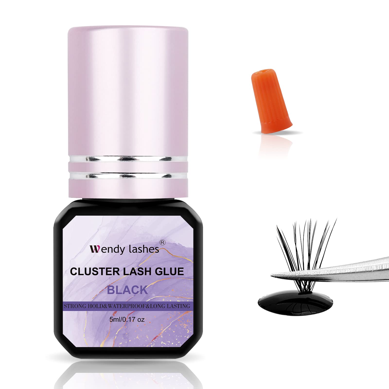 Waterproof Black Eyelash Glue for Sensitive Eyes - Fast Drying, Long Lasting DIY Lash Extension Adhesive (5ml) - Perfect for Professional Salon Use or Home Lash Extensions