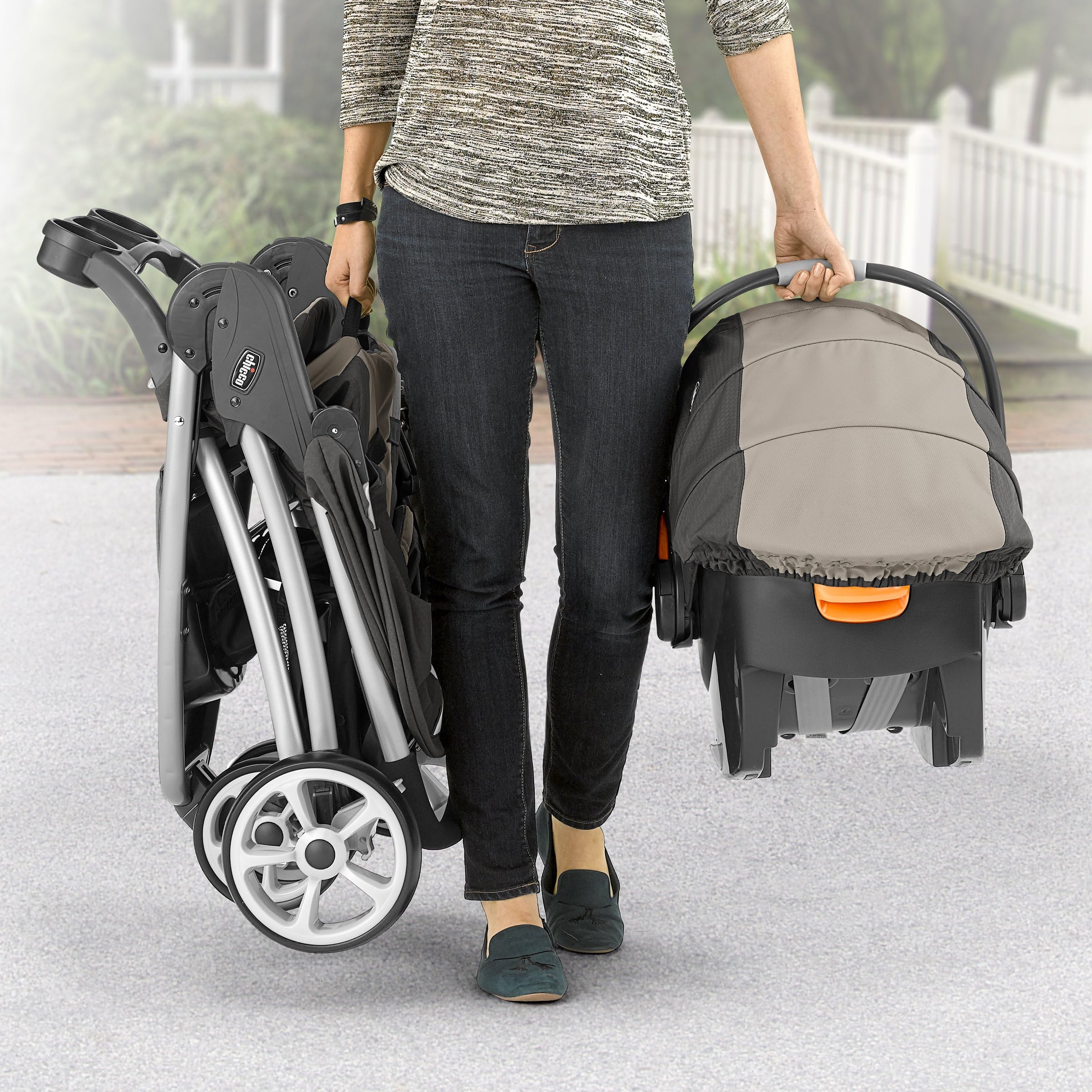 Viaro Quick-Fold Travel System with Infant Car Seat & Base - Lightweight Stroller & Car Seat Combo for Newborns | Black/Black | Perfect for Air Travel, Road Trips & Daily Use