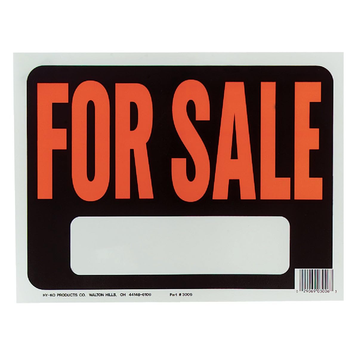 Hy-Ko Plastic For Sale Sign 9x12 Inch - Yard & Garage Sales