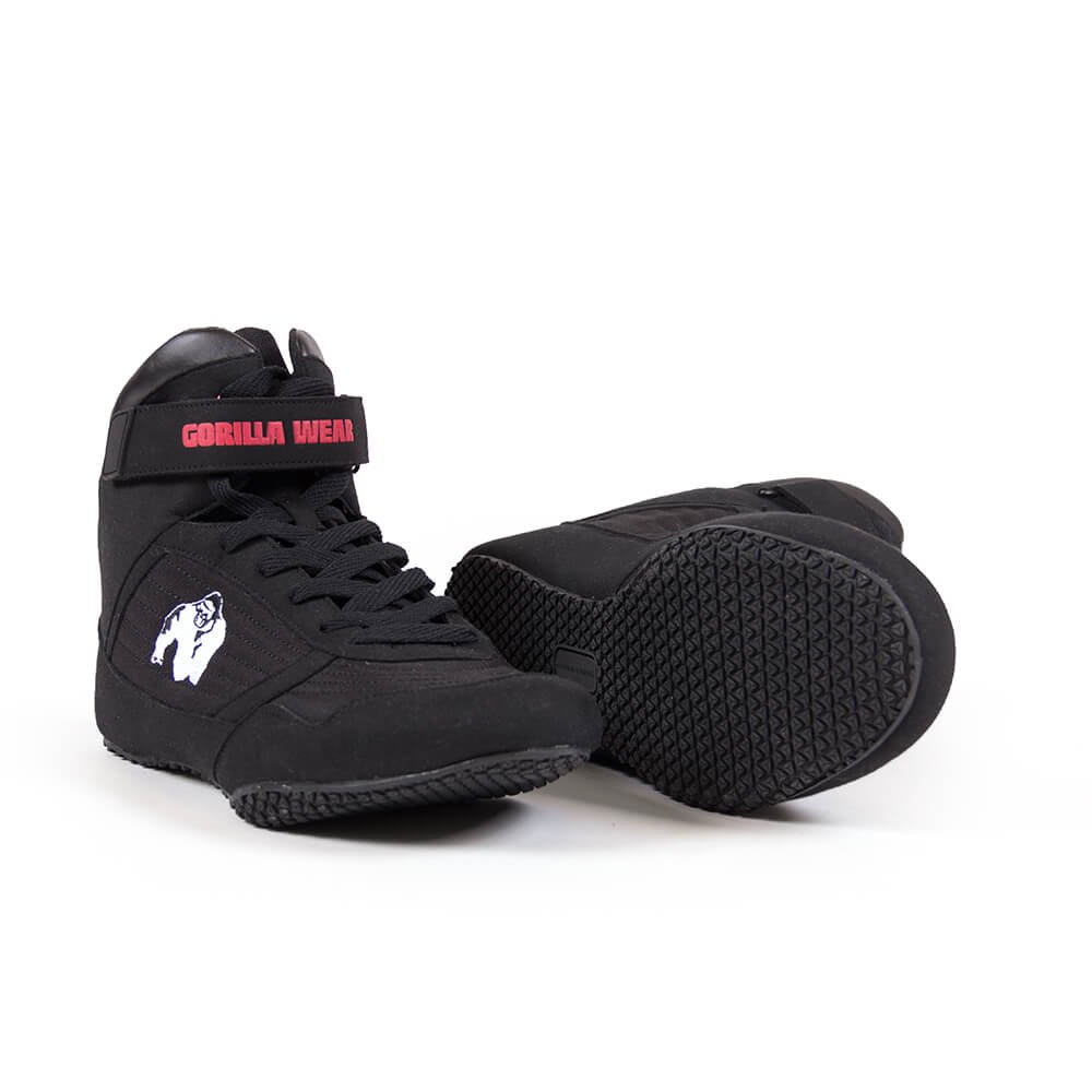GORILLA WEAR High Top Weightlifting Shoes for Men & Women - Best for Squats, Deadlifts & Powerlifting - Stability & Support Training Shoes - Ideal for CrossFit, Gym Workouts & Strength Training (Red)