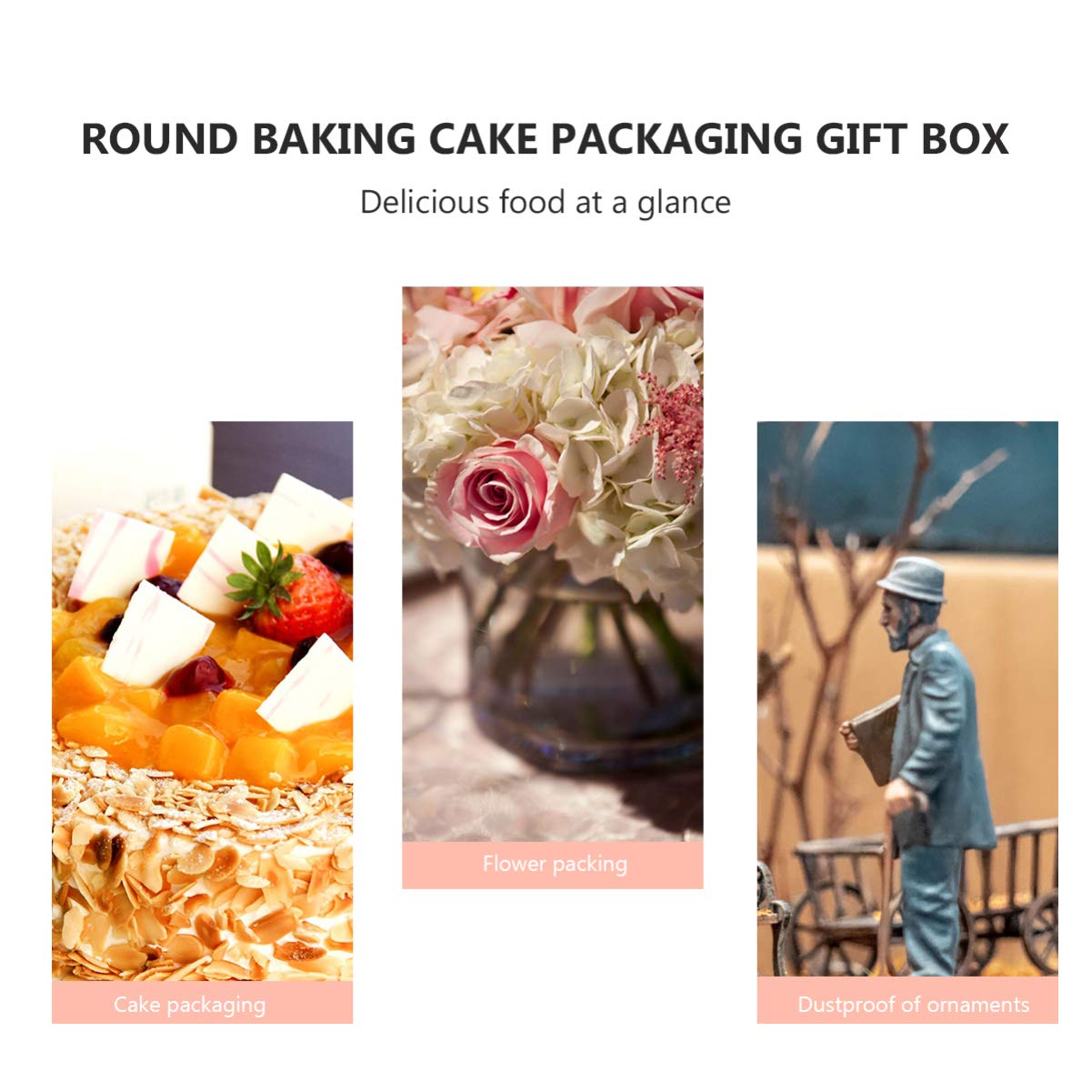 Hemoton 3-Piece Plastic Cake Storage Container Set - Transparent Round Cake Box with Dome Lid for Wedding, Bakery & Dessert Display - Perfect for Cake Transport, Party Serving & Kitchen Storage