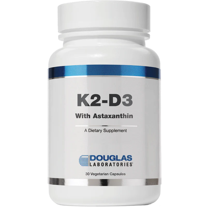 Douglas Labs K2 D3 with Astaxanthin Supplement - Vitamin K2 & D3 Complex with Astaxanthin for Heart & Bone Health - Supports Immune System & Joint Function - Ideal for Daily Wellness & Active Lifestyle
