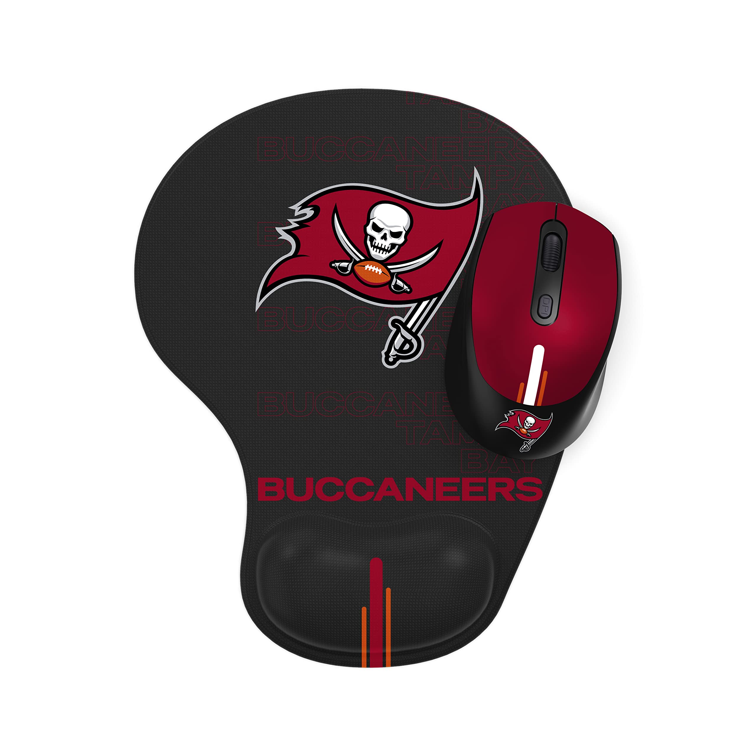 SOAR NFL Tampa Bay Buccaneers Wireless Gaming Mouse with Mouse Pad - Ergonomic Design for PC, Laptop, Mac - Perfect for Football Fans, Gaming, Office & Home Use
