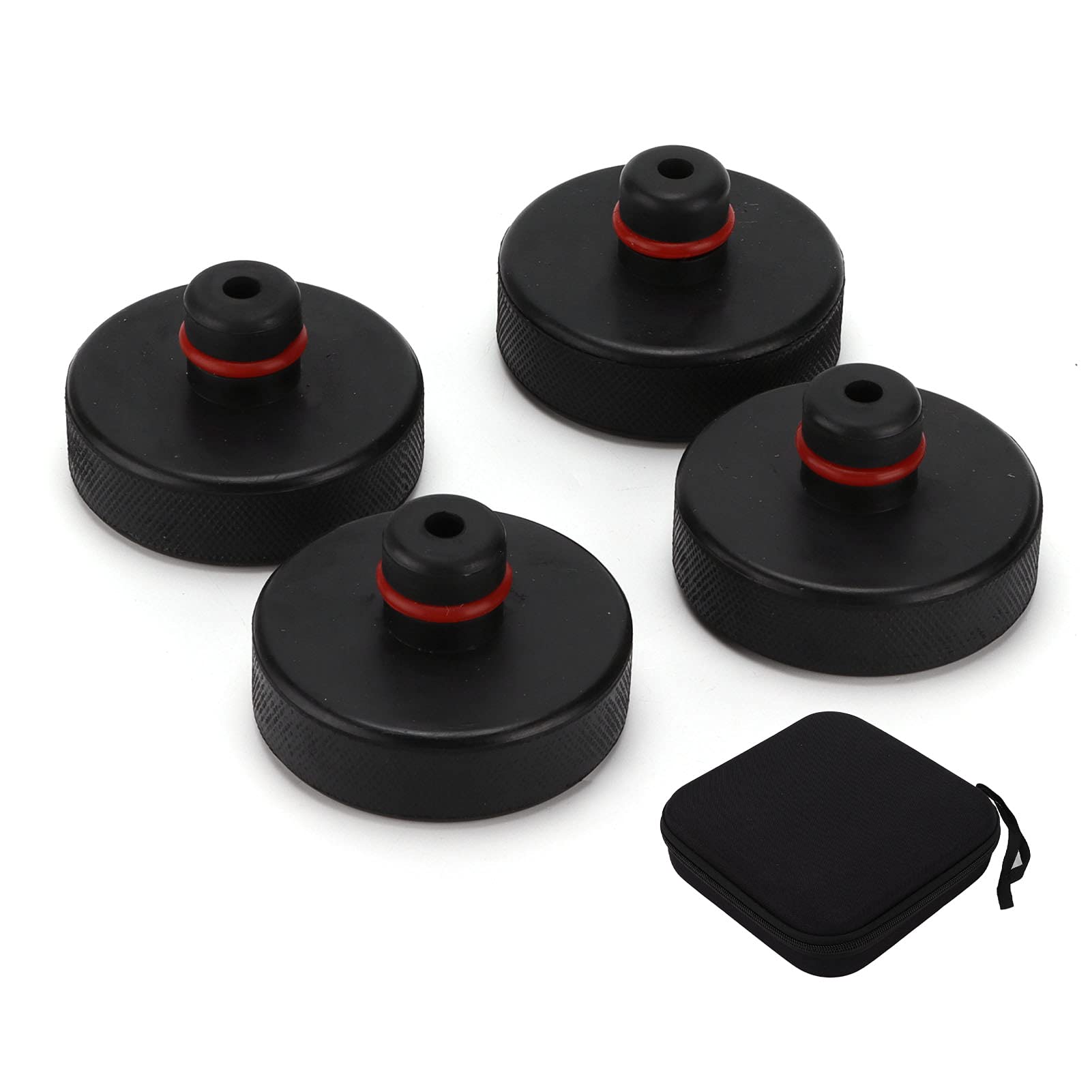 Akozon 4pcs Car Rubber Jack Pad - Heavy Duty Lifting Jack Support for Tesla Model 3/S/X with Storage Bag - Perfect for Garage Repairs, Tire Changes & Vehicle Maintenance