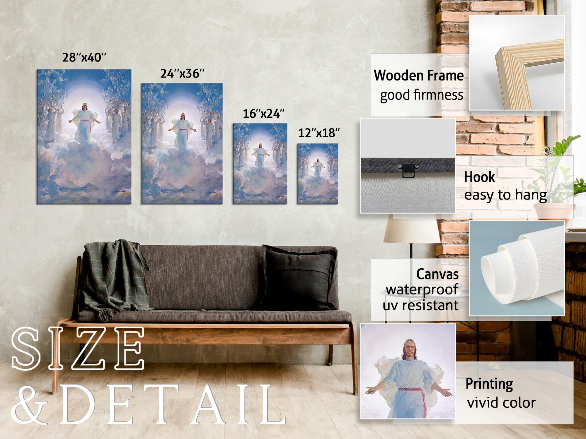 Modern Christian Wall Art - Jesus Second Coming Canvas Print - Religious Home Decor for Bedroom & Living Room - Inspirational Jesus Pictures (16''H x 24''W) - Perfect for Prayer Rooms, Church Gifts & Faith-Based Interior Design