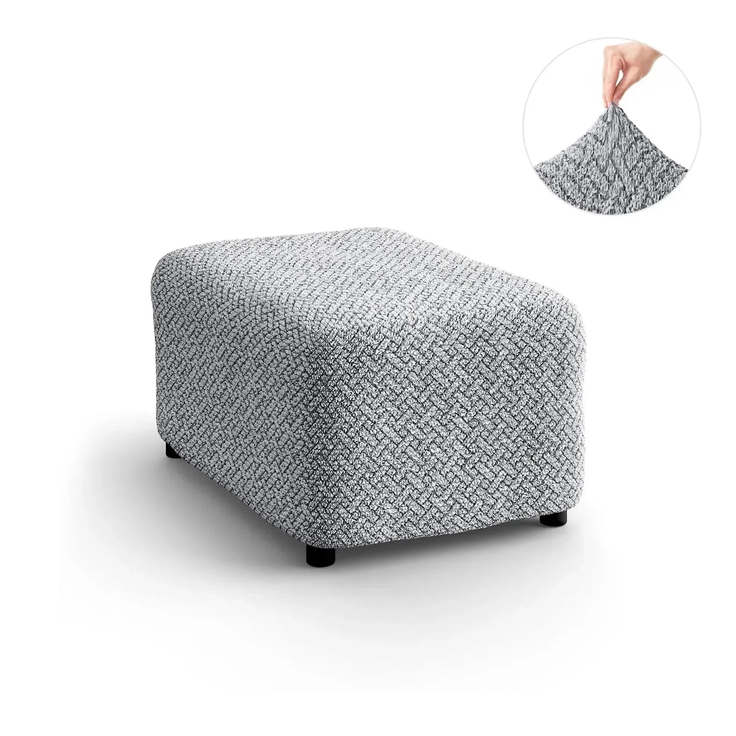Medium Ottoman Slipcover - Microfiber Printed Collection - Perfect for Living Room, Bedroom & Home Decor