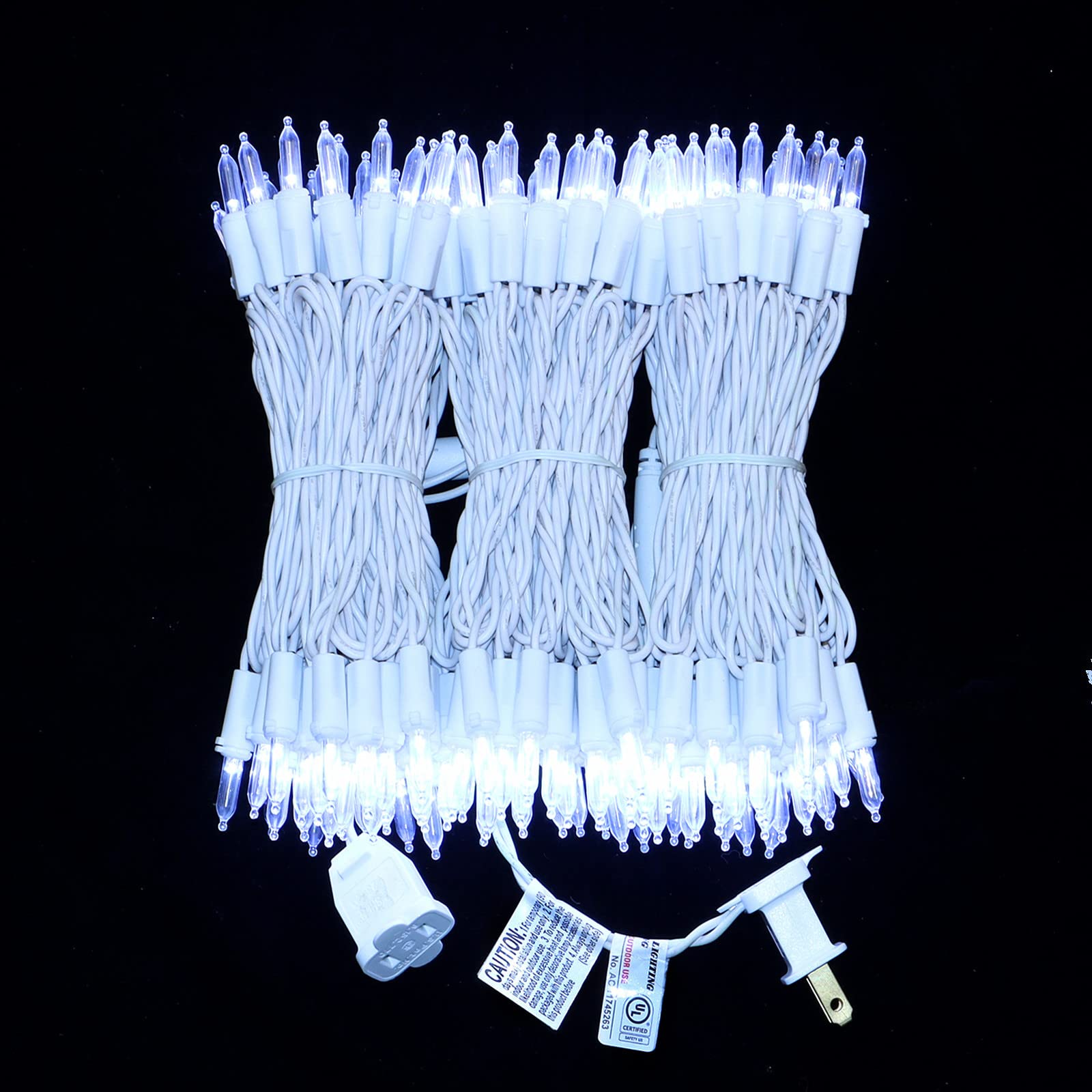 150 LED Cool White Christmas Lights - 50 Ft White Wire String Lights for Indoor & Outdoor Holiday Decorations, Party, Garden, Patio, Tree, Window, Yard, Porch & More