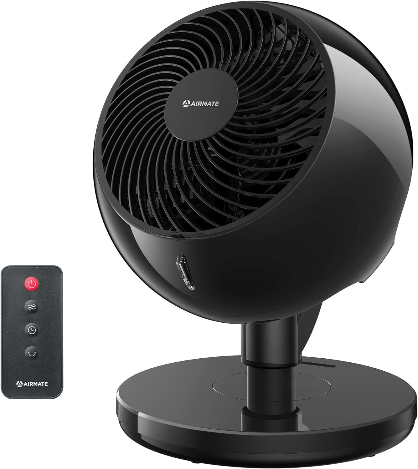 AIRMATE 12-Inch Large Oscillating Fan with Remote - High Velocity Quiet DC Floor Fan for Bedroom, Office & Dorm - 10 Speed Settings & Timer - Black | Perfect for Cooling, Air Circulation & White Noise Sleeping Aid
