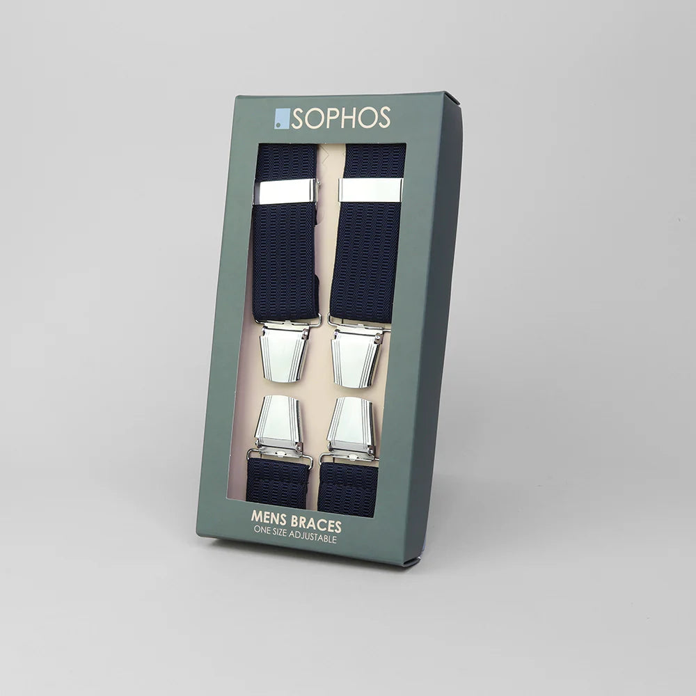 Premium Navy Blue Suspenders with Metal Clip Ends - Stylish & Adjustable for Men & Women - Perfect for Formal Wear, Weddings & Office Attire