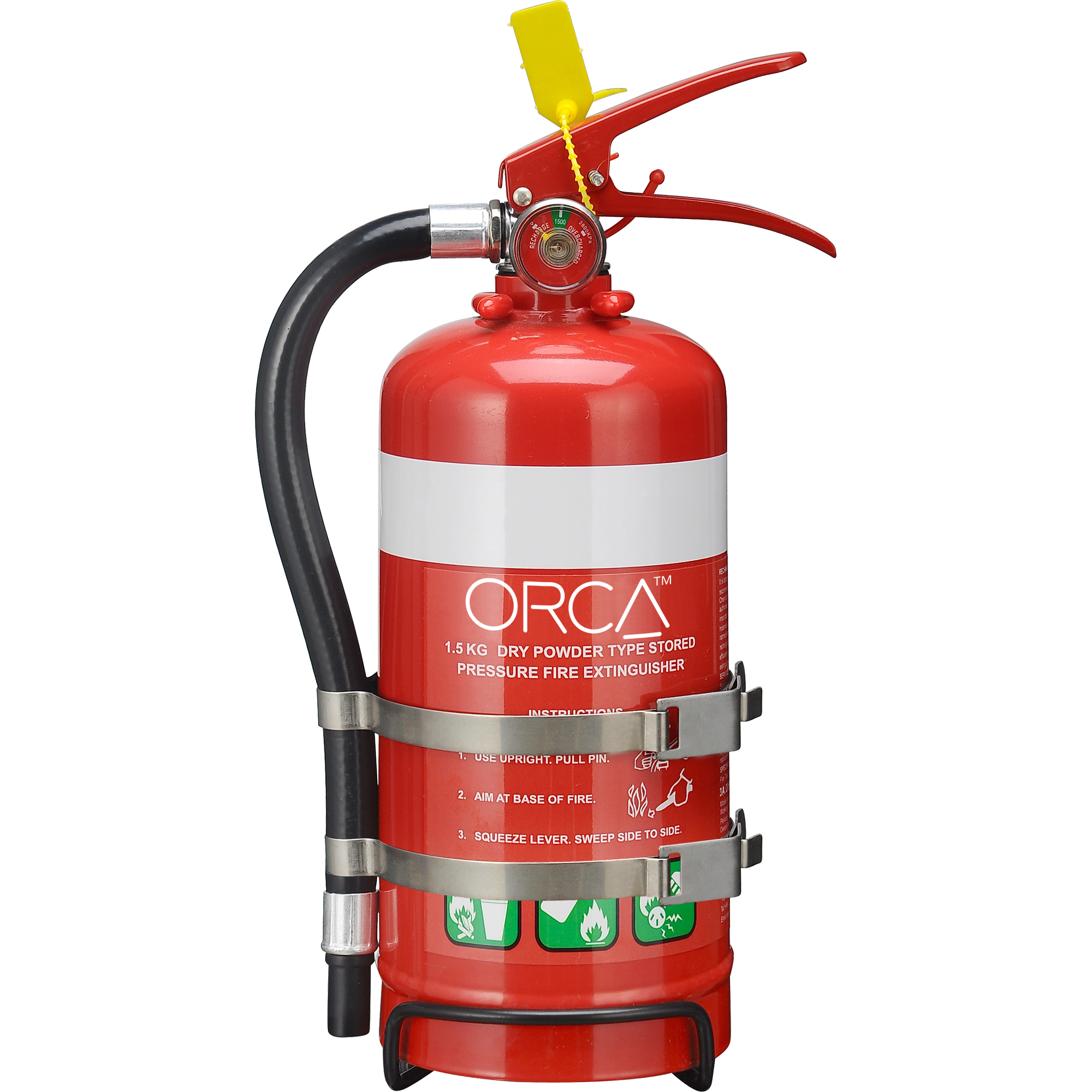 2.0kg Fire Extinguisher with Metal Double Strap Bracket - Compact & Reliable for Home, Office, Car, and Emergency Safety Protection