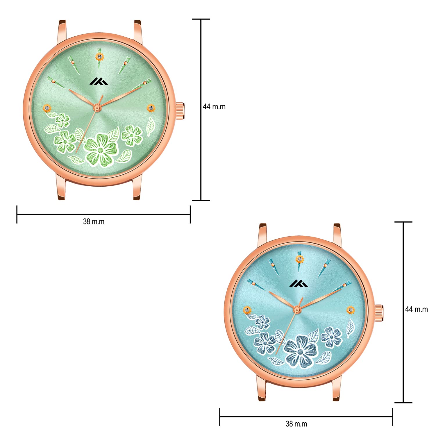 Stylish CLOUDWOOD Multicolor Analog Floral Wrist Watches for Women & Girls - Pack of 2 (MT517-520) | Perfect for Casual Wear, Office & Gift Giving