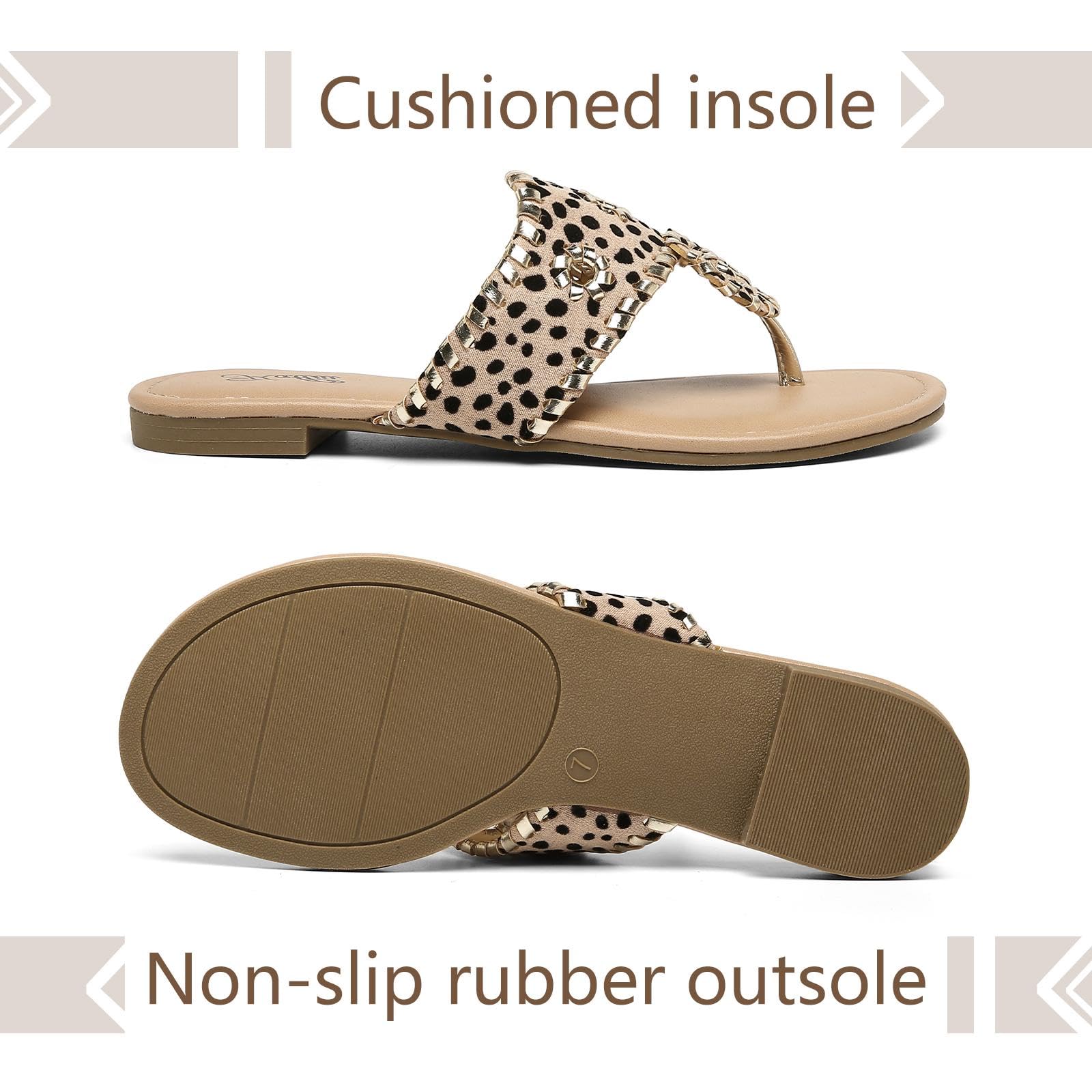 Katliu Women's Flat Sandals - Comfortable Flip Flops & Dressy Thong Sandals for Beach, Pool, and Summer Outfits | Casual & Elegant Footwear