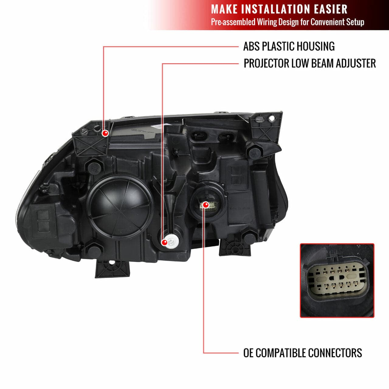 2015-2020 Dodge Charger LED Projector Headlights with C-Shape LED Strip & Turn Signal - Black Housing Clear Lens - Upgrade for Night Driving & Custom Look