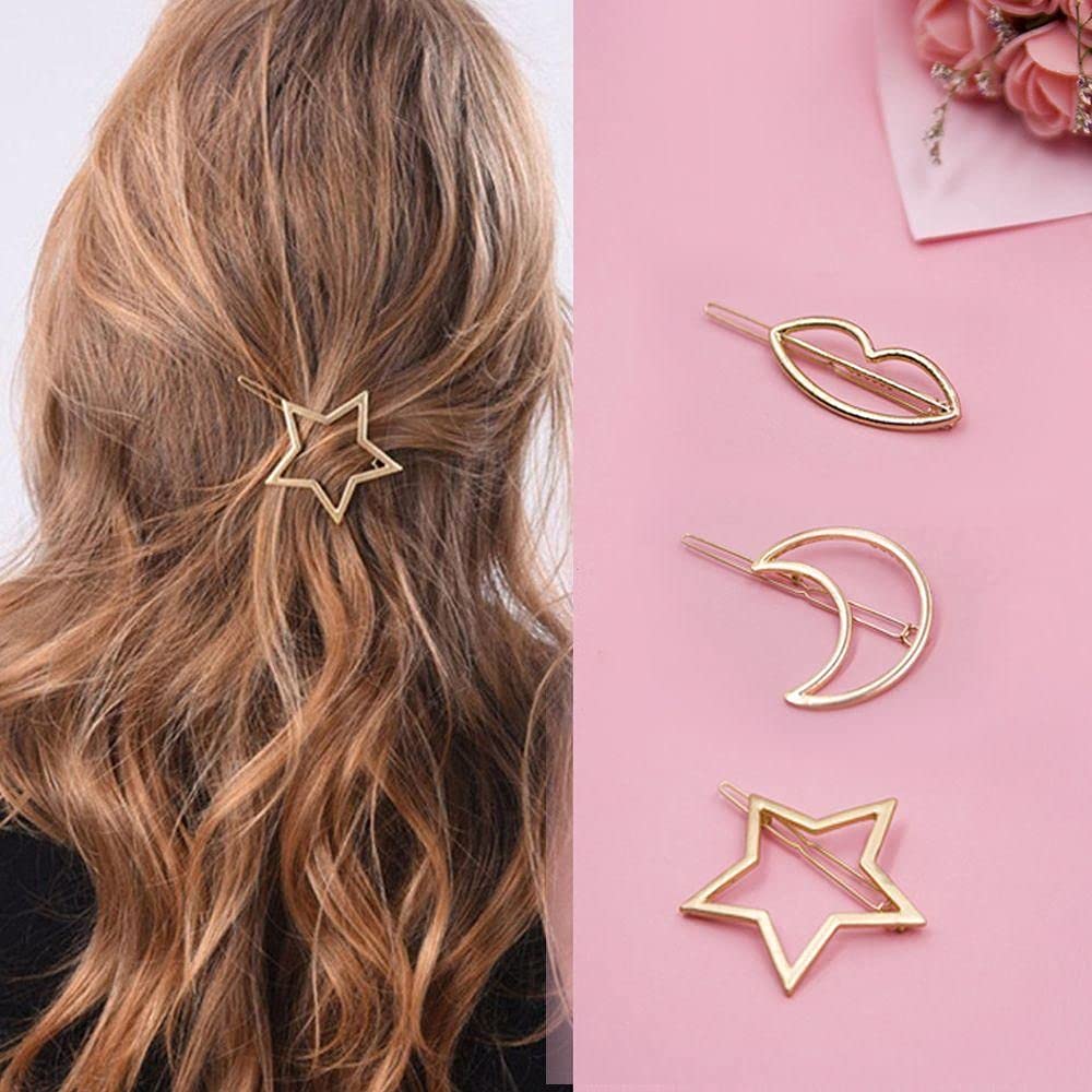 Geometric Hollow Metal Hair Clips for Women - 12pc Set for Party & Wedding