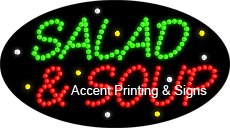 Energy Efficient LED Flashing Animated Sign for Salad & Soup - Perfect for Restaurants, Cafes, and Food Trucks