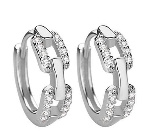 Gold Plated Sterling Silver Long Dangle Earrings with Pave Cubic Zirconia - Small Huggie Hoop Earrings for Women | Perfect for Parties, Weddings & Everyday Wear