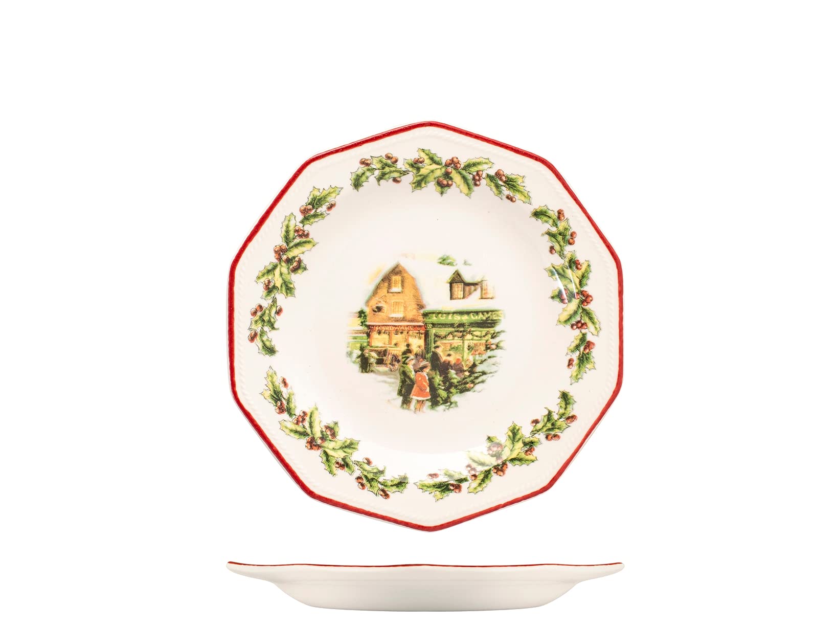 Churchill 842474 Holly Toys 18-Piece Earthware Tableware Set, White - Perfect for Christmas Dinner, Holiday Parties & Festive Gatherings