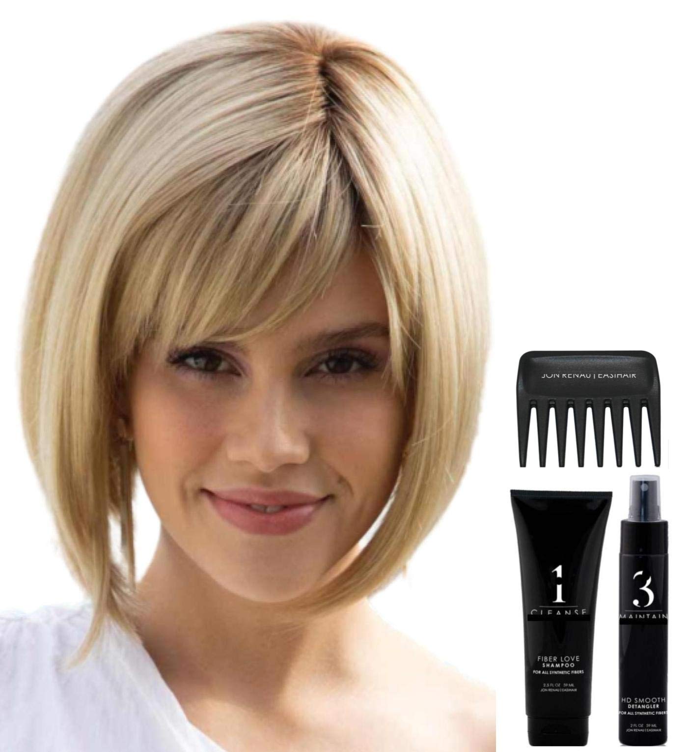 Scorpio PM Wig by Rene Paris - Honey Wheat | 5-Piece Bundle with Christy's Wigs Q&A Booklet, Travel Size Wig Shampoo & HD Comb | Perfect for Cosplay, Daily Wear & Travel