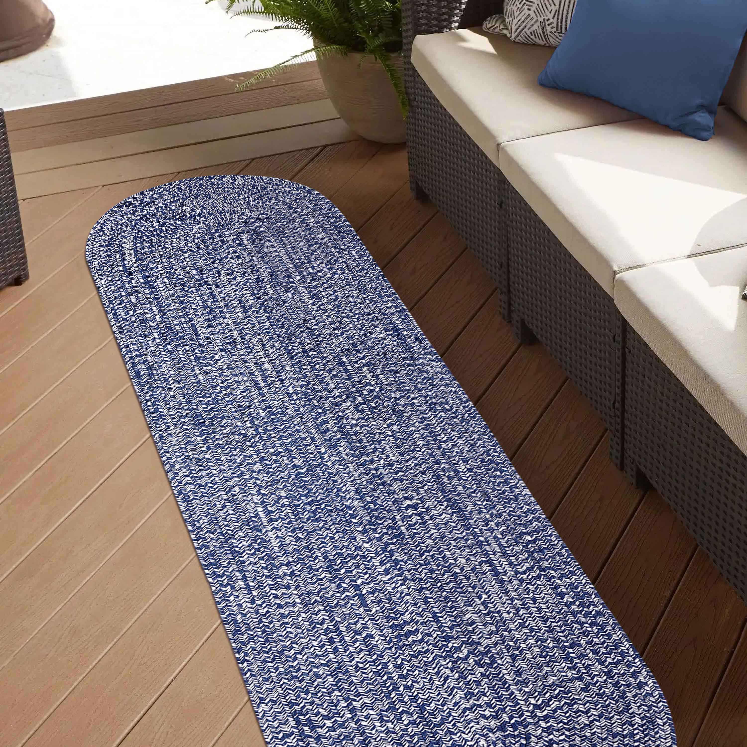 Reversible Braided Area Rug - Non-Slip Two Tone Indoor/Outdoor Rug for Living Room, Bedroom, Patio - Soft & Durable Home Decor