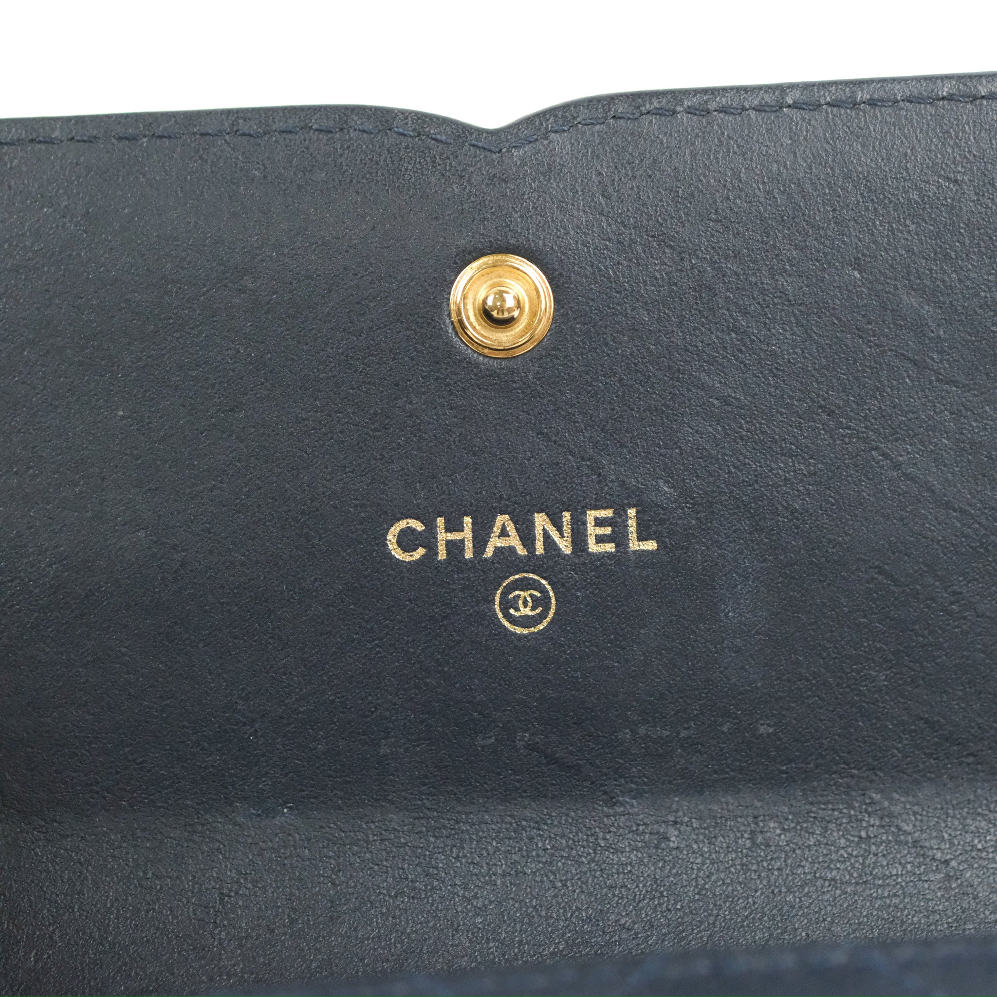 Chanel CC Filigree Small Flap Wallet in Navy Caviar Leather with Gold Hardware - Luxury Women's Wallet for Everyday Use & Special Occasions