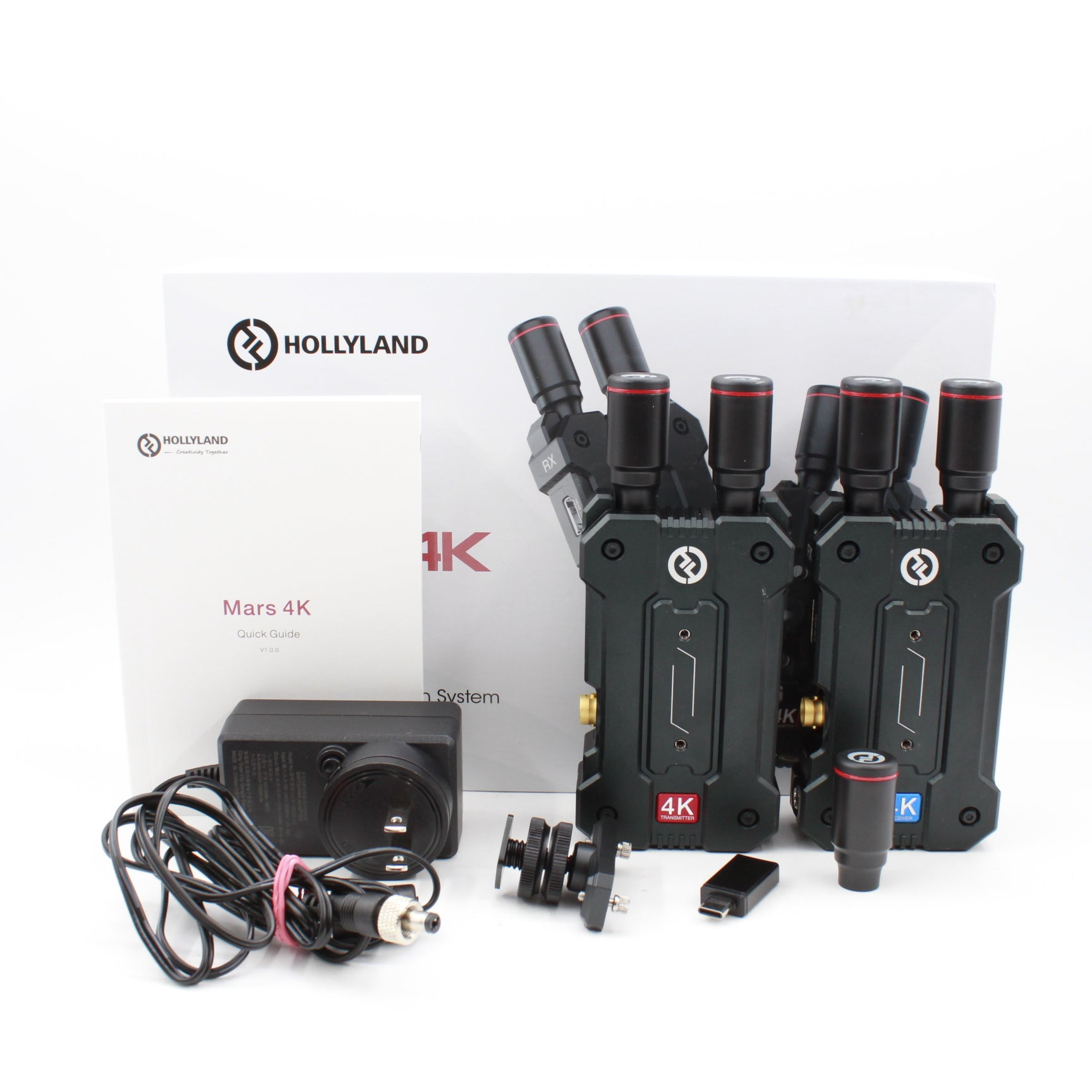 Hollyland Mars 4K SDI/HDMI Wireless Video Transmission System - Open Box Fair Condition | Professional Wireless Video Transmitter for Live Streaming, Film Production & Broadcast
